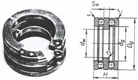 Rodamiento axial de bolas de doble efecto 